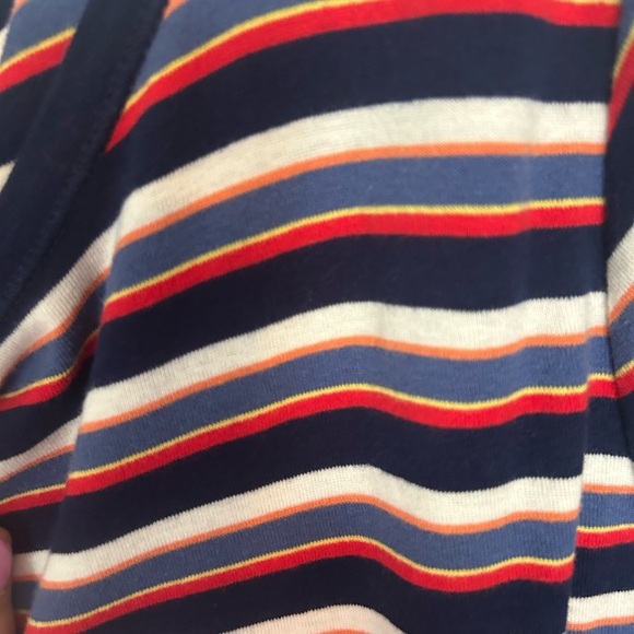 Ralph Lauren Multi Color Stripped 100% Cotton Midi Dress Button Sleeve Detail - Picture 7 of 9